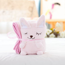 Lade das Bild in den Galerie-Viewer, Cartoon Animal Roll Carpet Creative Flannel Doll Blanket Air Conditioning Blanket Gift Blanket
