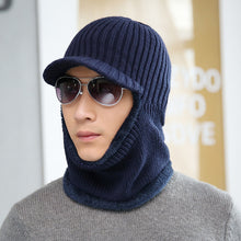 Lade das Bild in den Galerie-Viewer, Warm Winter Knit Beanie Hats Scarf Fleece-Lined Thermal Outdoor Cycling Cold Protection Men's Pullover Unisex
