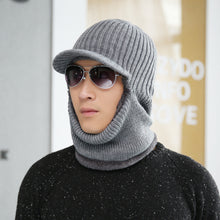 Lade das Bild in den Galerie-Viewer, Warm Winter Knit Beanie Hats Scarf Fleece-Lined Thermal Outdoor Cycling Cold Protection Men's Pullover Unisex
