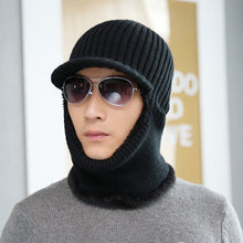 Lade das Bild in den Galerie-Viewer, Warm Winter Knit Beanie Hats Scarf Fleece-Lined Thermal Outdoor Cycling Cold Protection Men's Pullover Unisex
