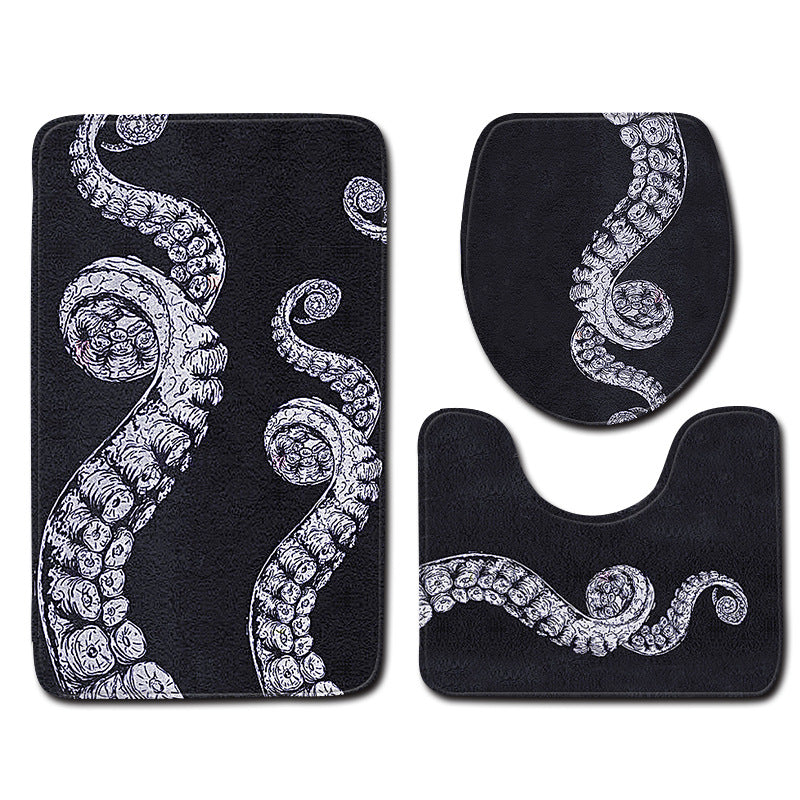 3pcs Toilet Seat Cover Pads Overseas International Hot-Selling Non-Slip Three-Piece Set Bathroom s Carpet
