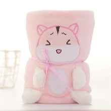 Lade das Bild in den Galerie-Viewer, Cartoon Animal Roll Carpet Creative Flannel Doll Blanket Air Conditioning Blanket Gift Blanket

