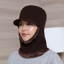 Lade das Bild in den Galerie-Viewer, Warm Winter Knit Beanie Hats Scarf Fleece-Lined Thermal Outdoor Cycling Cold Protection Men's Pullover Unisex
