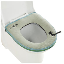 Load image into Gallery viewer, 3pcs Toilet Seat Cover Pads Universal  Pad Winter    Zipper Thickening   Cushion
