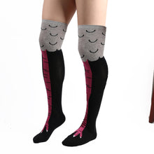 Load image into Gallery viewer, 2PCs Trendy Printed Adult Women&#39;s Cotton Socks Long/Mid-Calf Stockings Multi-Color Printed Chicken Feet
