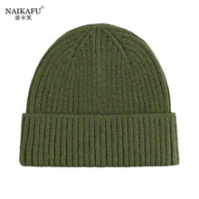 Lade das Bild in den Galerie-Viewer, Warm Winter Knit Beanie Hats  Korean Style Women Solid Color Sleeve Cap Unisex
