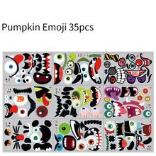 Lade das Bild in den Galerie-Viewer, 2PCs Halloween Party Static Double-Sided Glass Window Pumpkin Skull Wall Sticker
