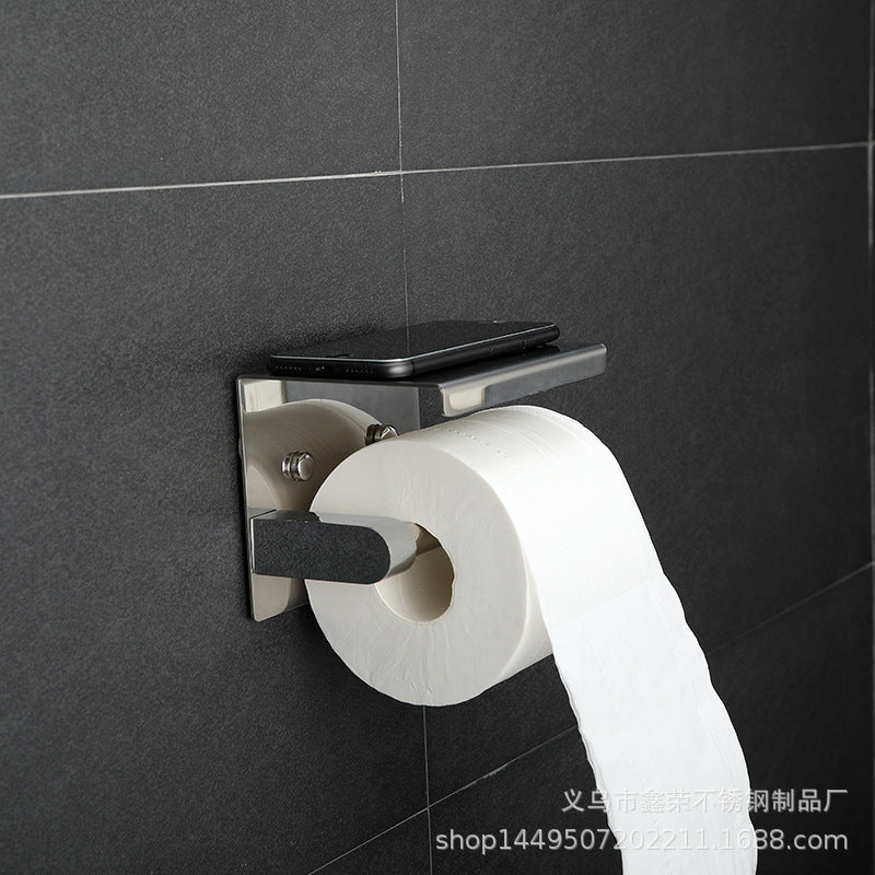 304 Stainless Steel Roll Stand  Phone Tissue Holder Bathroom Sanitary Wall-Mounted