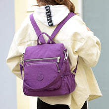 Lade das Bild in den Galerie-Viewer, Ladies Backpack Portable Women's Bag Anti-Theft Nylon Bag Waterproof Nylon Bag
