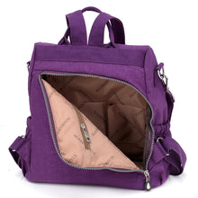 Lade das Bild in den Galerie-Viewer, Ladies Backpack Portable Women's Bag Anti-Theft Nylon Bag Waterproof Nylon Bag
