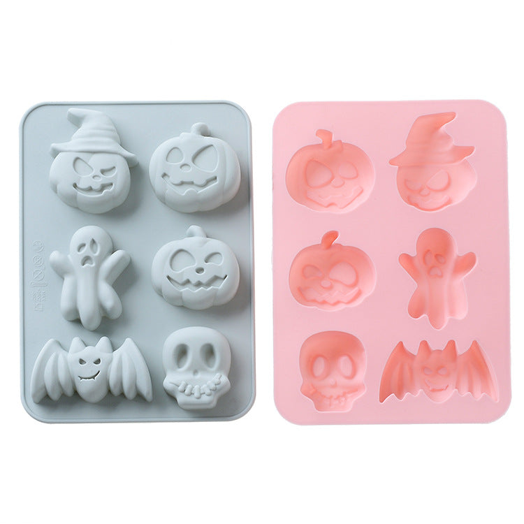 2x Halloween Xmas Christmas Gifts Decoration Spot Silicone Cake Mold 6 Holes DIY Ice-Making Mold