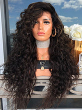Lade das Bild in den Galerie-Viewer, Women Wig Black Highlight Medium Long Curly Hair Synthetic Wigs W384
