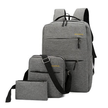 Load image into Gallery viewer, Backpack Men's  Business  Fixed Logo Casual Fashion Three-Piece Set Large Capacity Schoolbag
