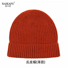 Lade das Bild in den Galerie-Viewer, Warm Winter Knit Beanie Hats  Korean Style Women Solid Color Sleeve Cap Unisex
