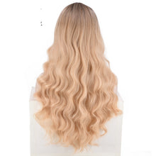 Load image into Gallery viewer, Women Wig Synthetic Wigs Golden Gradient Long Curly Hair W266
