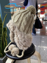 Lade das Bild in den Galerie-Viewer, Warm Winter Knit Beanie Hats Wool Rabbit Earmuffs Hat Women Sweet Cute Unisex

