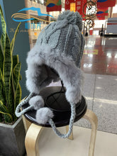 Lade das Bild in den Galerie-Viewer, Warm Winter Knit Beanie Hats Wool Rabbit Earmuffs Hat Women Sweet Cute Unisex

