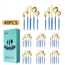 Lade das Bild in den Galerie-Viewer, 304 Stainless Steel Flatware Sets 8 People Western Food/Steak Knife, Fork and Spoon Suit
