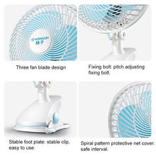 Lade das Bild in den Galerie-Viewer, 220V Portable Household Dormitory Mute Clip Base Mini Electric Fan, Timing Version, Length: 3.5m
