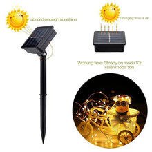 Load image into Gallery viewer, 100Led 10M Copper Wire Solar Powered Lighting Lamps for Christmas tree Outdoor Party Garden Decor
