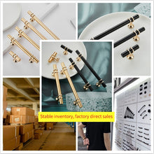 Load image into Gallery viewer, 2pcs Aluminum Alloy Black Gold Door Handle Wardrobe Kitchen Cabinet Drawer Solid  Handle

