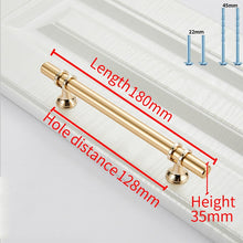 Load image into Gallery viewer, 2pcs Aluminum Alloy Black Gold Door Handle Wardrobe Kitchen Cabinet Drawer Solid  Handle
