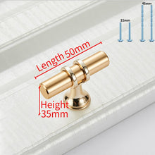 Load image into Gallery viewer, 2pcs Aluminum Alloy Black Gold Door Handle Wardrobe Kitchen Cabinet Drawer Solid  Handle
