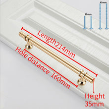 Load image into Gallery viewer, 2pcs Aluminum Alloy Black Gold Door Handle Wardrobe Kitchen Cabinet Drawer Solid  Handle
