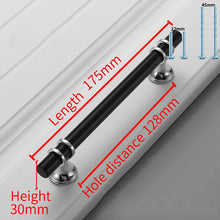 Load image into Gallery viewer, 2pcs Aluminum Alloy Black Gold Door Handle Wardrobe Kitchen Cabinet Drawer Solid  Handle
