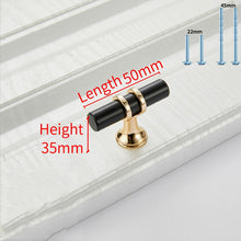 Load image into Gallery viewer, 2pcs Aluminum Alloy Black Gold Door Handle Wardrobe Kitchen Cabinet Drawer Solid  Handle
