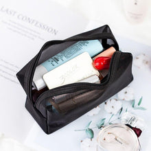 Lade das Bild in den Galerie-Viewer, 2PCs Multiple Sizes Black Mesh Women Cosmetics Storage Bag Change Lipstick Travel Travel Storage Bag

