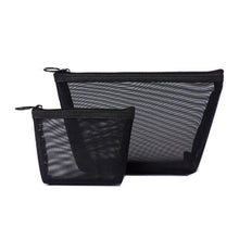 Lade das Bild in den Galerie-Viewer, 2PCs Multiple Sizes Black Mesh Women Cosmetics Storage Bag Change Lipstick Travel Travel Storage Bag
