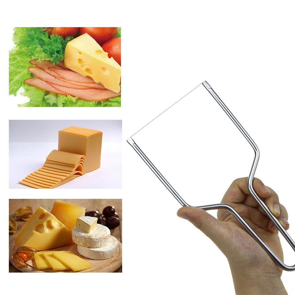 2PCSCheese Slicer Stainless Steel Eco-friendly Butter Cutting Board Butter Cutter Knife Board Kitchen Tools