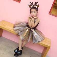 Lade das Bild in den Galerie-Viewer, 2-8 Years Little Girls Eve Xmas Dress up Party Dresses Kids Deer Animal Tutu Dress with Headband
