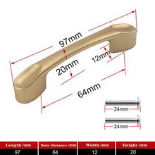 Lade das Bild in den Galerie-Viewer, 2pcs Matte Gold Cabinet Handles Solid Aluminum Alloy Kitchen Cupboard Pulls Drawer Knobs
