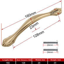 Lade das Bild in den Galerie-Viewer, 2pcs Matte Gold Cabinet Handles Solid Aluminum Alloy Kitchen Cupboard Pulls Drawer Knobs
