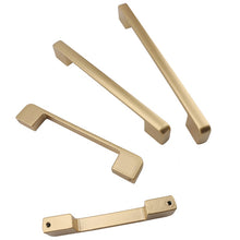 Lade das Bild in den Galerie-Viewer, 2pcs Matte Gold Cabinet Handles Solid Aluminum Alloy Kitchen Cupboard Pulls Drawer Knobs
