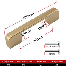 Lade das Bild in den Galerie-Viewer, 2pcs Matte Gold Cabinet Handles Solid Aluminum Alloy Kitchen Cupboard Pulls Drawer Knobs
