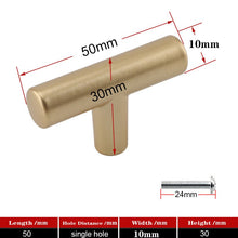 Lade das Bild in den Galerie-Viewer, 2pcs Matte Gold Cabinet Handles Solid Aluminum Alloy Kitchen Cupboard Pulls Drawer Knobs
