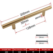 Lade das Bild in den Galerie-Viewer, 2pcs Matte Gold Cabinet Handles Solid Aluminum Alloy Kitchen Cupboard Pulls Drawer Knobs
