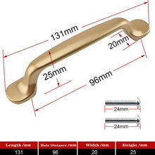 Lade das Bild in den Galerie-Viewer, 2pcs Matte Gold Cabinet Handles Solid Aluminum Alloy Kitchen Cupboard Pulls Drawer Knobs
