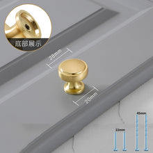 Lade das Bild in den Galerie-Viewer, 2pcs Gold Cabinet Pulls Solid Zinc Alloy Kitchen Cupboard Single hole for bedside table Handle Drawer Knobs
