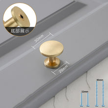 Lade das Bild in den Galerie-Viewer, 2pcs Gold Cabinet Pulls Solid Zinc Alloy Kitchen Cupboard Single hole for bedside table Handle Drawer Knobs
