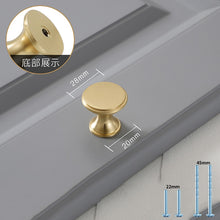 Lade das Bild in den Galerie-Viewer, 2pcs Gold Cabinet Pulls Solid Zinc Alloy Kitchen Cupboard Single hole for bedside table Handle Drawer Knobs
