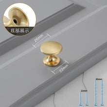 Lade das Bild in den Galerie-Viewer, 2pcs Gold Cabinet Pulls Solid Zinc Alloy Kitchen Cupboard Single hole for bedside table Handle Drawer Knobs

