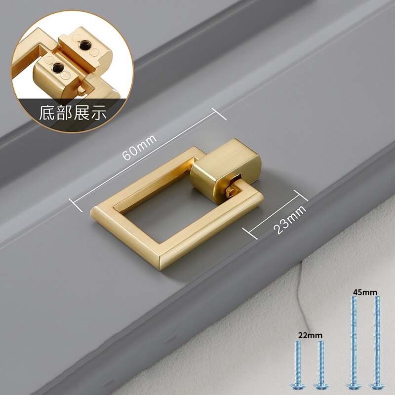 2pcs Gold Cabinet Pulls Solid Zinc Alloy Kitchen Cupboard Single hole for bedside table Handle Drawer Knobs