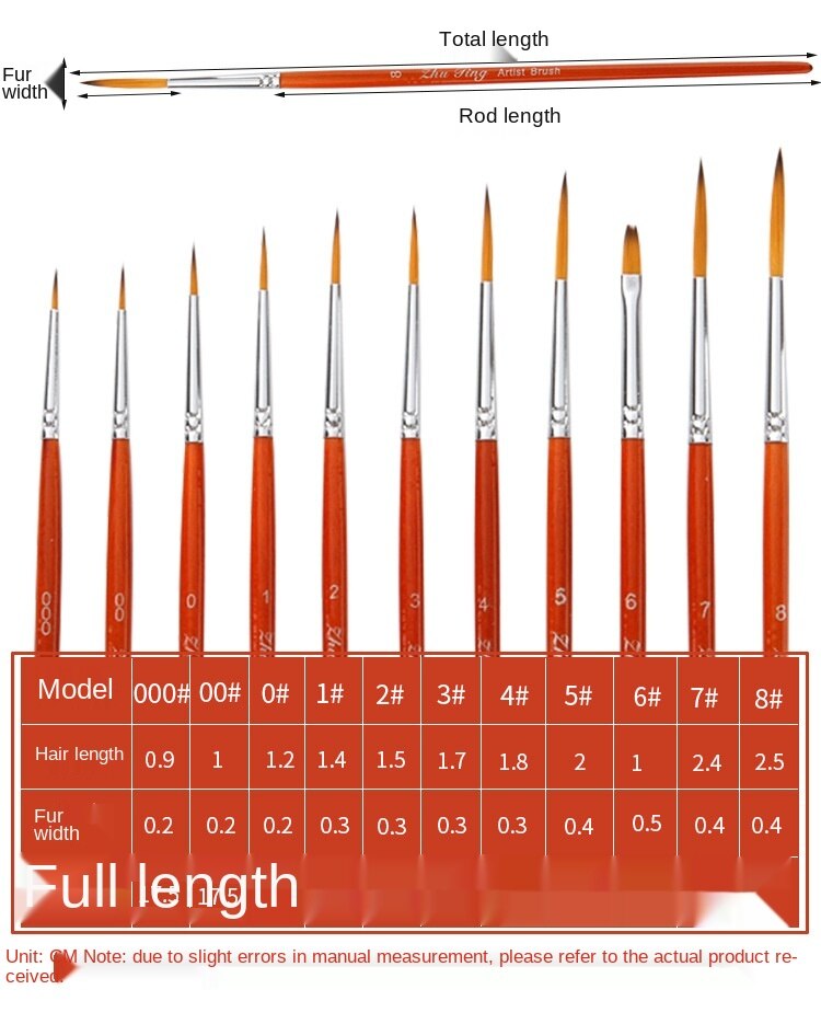 11 PCs Long Brush Holder Hook Line Brush Pen Transparent Wooden Poles