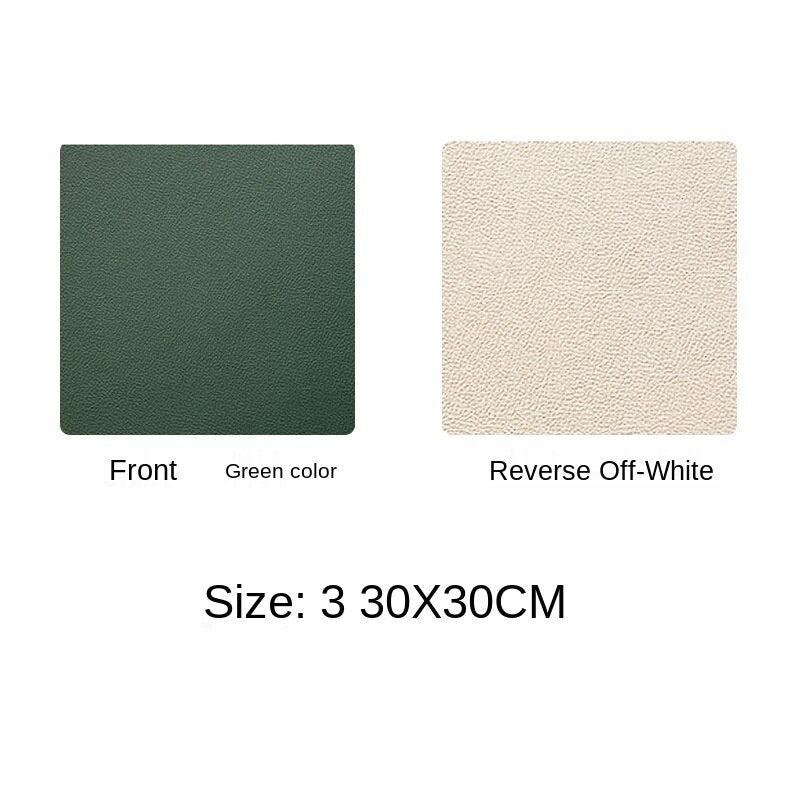 2PCs Simple Positive and Negative Two-Color Leather Placemat Non-Slip Waterproof Insulation Household Restaurant