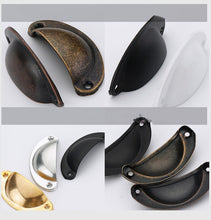 Load image into Gallery viewer, 2PCS Vintage Handles Cabinet Knobs and Handles Antique Retro Darwer Pulls Box Cupboard Handle Furniture Hardware Shell
