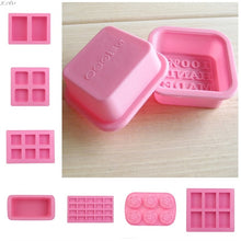 Load image into Gallery viewer, 12 Shape Hand-Shaped Brush Snowflake Heart-Shaped Square Silicone Moolds for Homemade Soap Cake Candle
